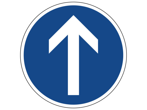Verkehrszeichen 209-30 – Vorgeschriebene Fahrtrichtung: geradeaus