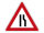 Verkehrszeichen 121-10 – Verengte Fahrbahn (rechts)