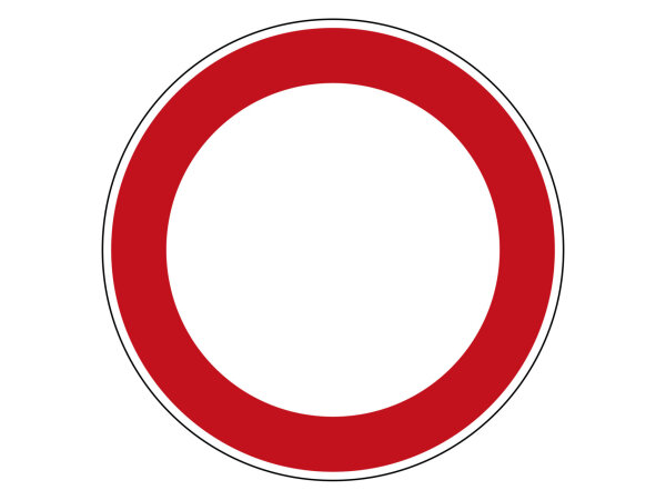 Verkehrszeichen 250 – Verbot für Fahrzeuge aller Art!
