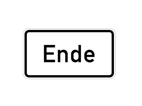 Verkehrszeichen 1012-31 – Ende (Zusatzzeichen)