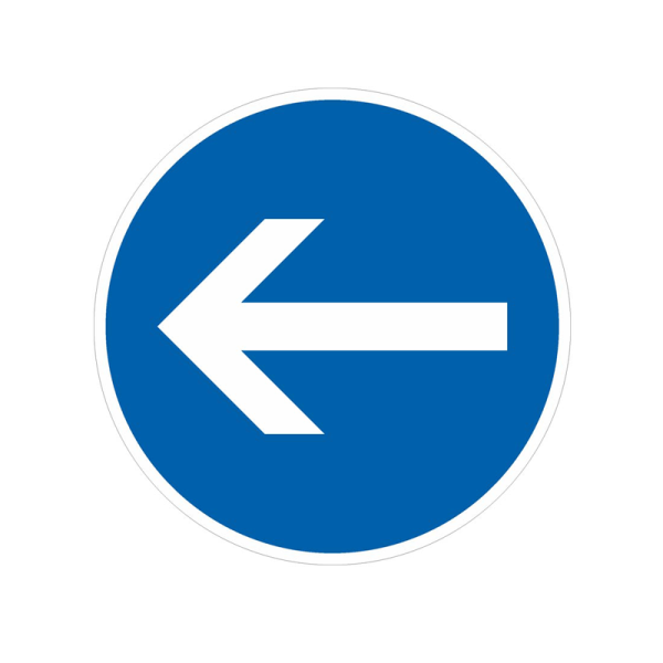 Verkehrszeichen 211-10 – Vorgeschriebene Fahrtrichtung: hier links
