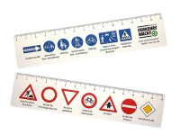 kurzes Lineal mit Verkehrszeichen